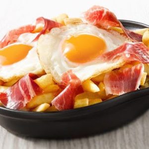 huevos rotos con jamon